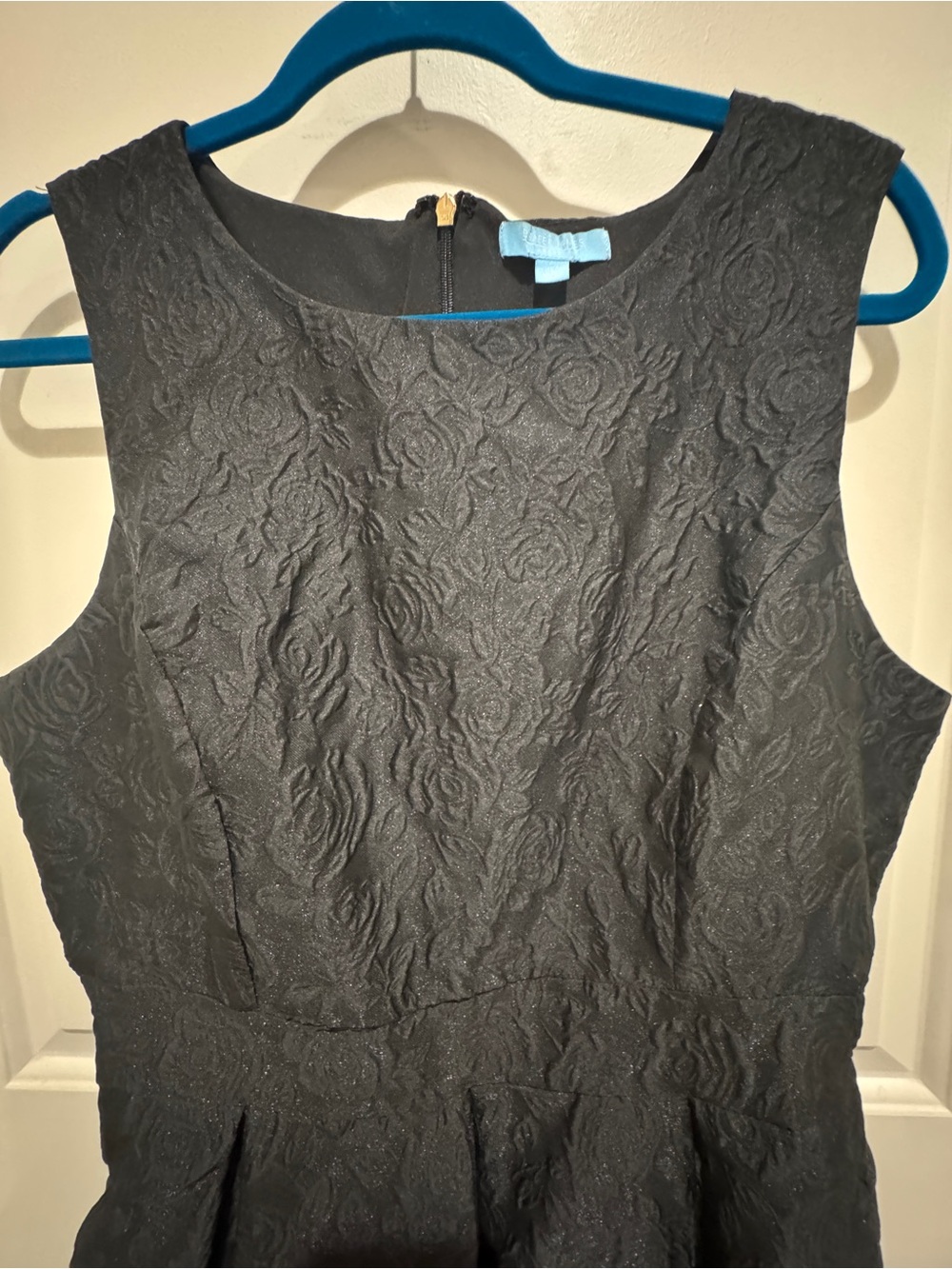 Draper James Black Textured Sleeveless Fit-and-Flare Dress - Picture 3 of 5